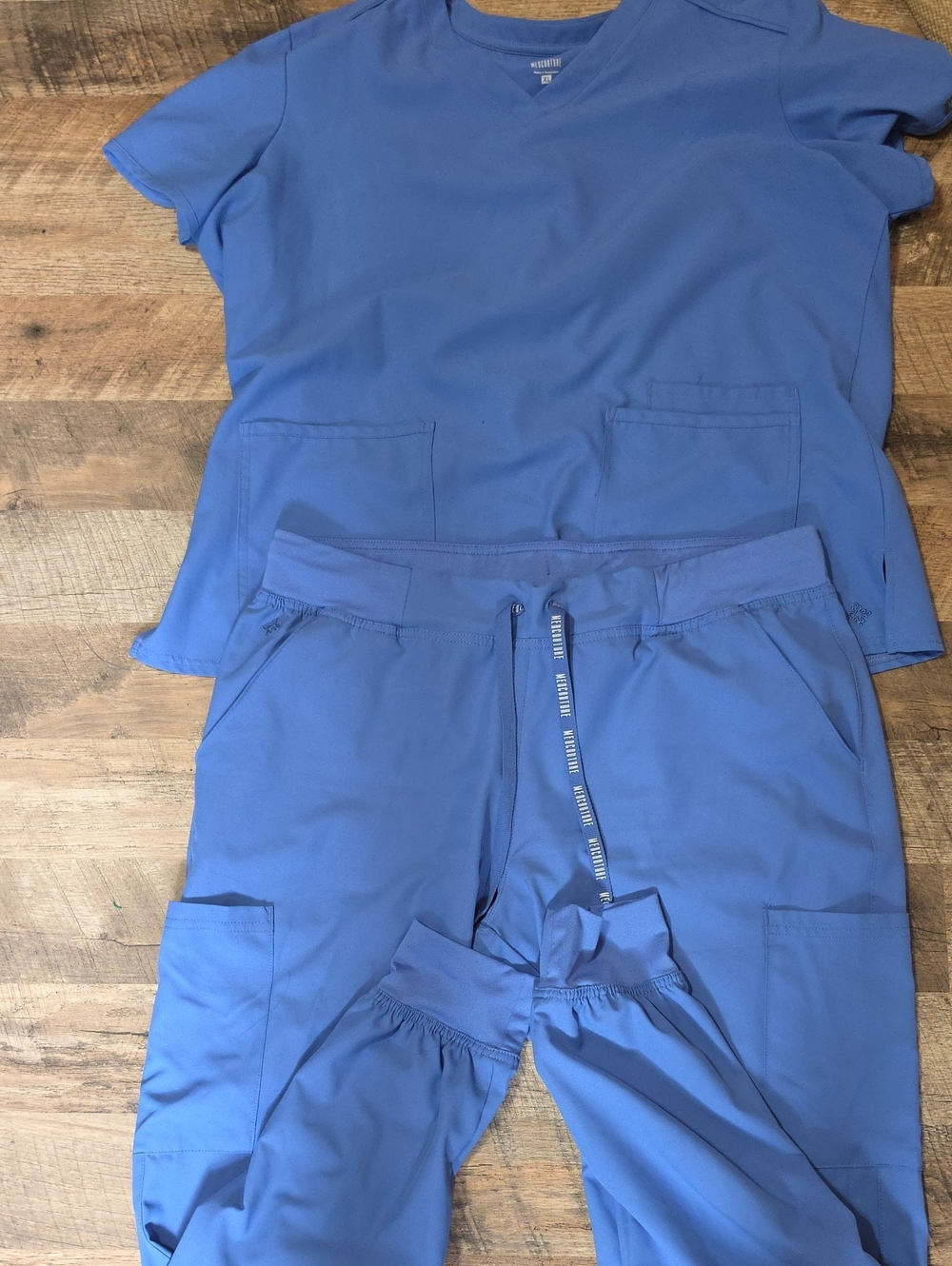 Med Couture Royal Blue V-Neck Scrub Top and Drawstring Jogger Pants